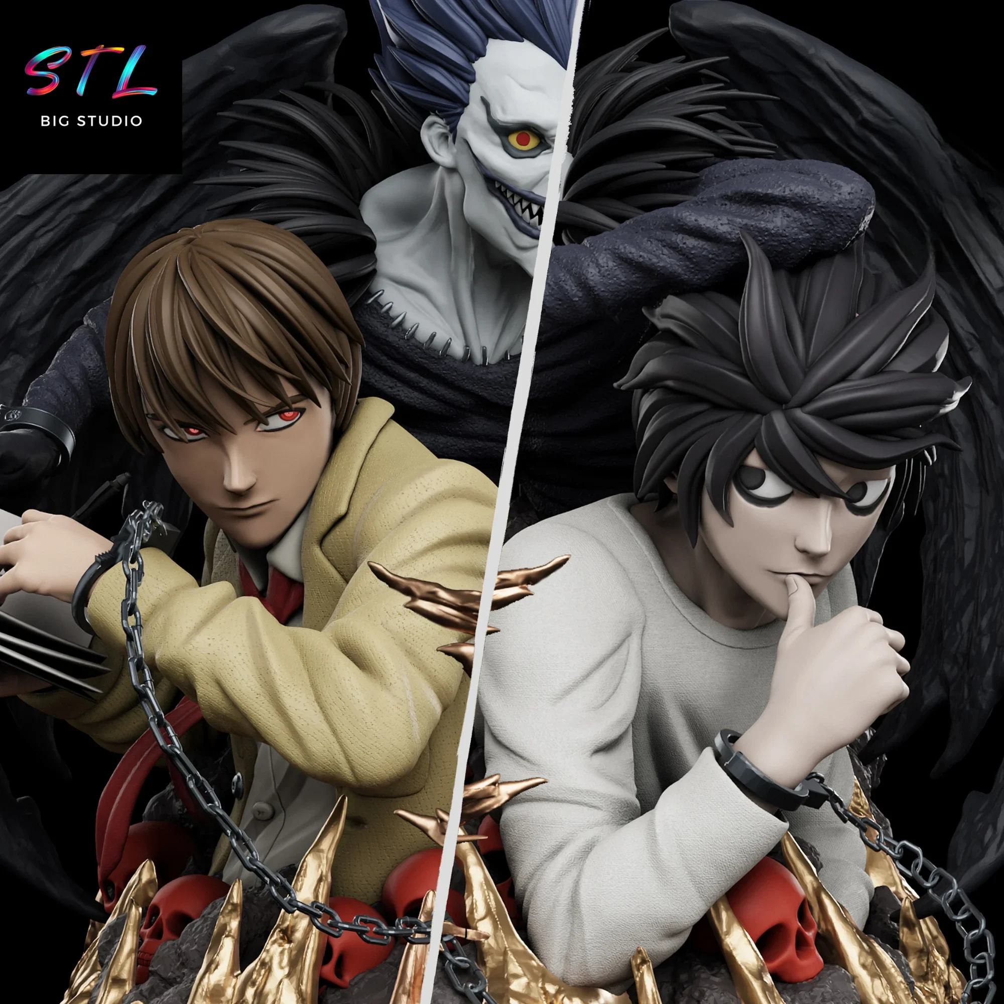 L vs kira stl death note diorama impresion 3d L vs kira stl death note diorama impresion 3d