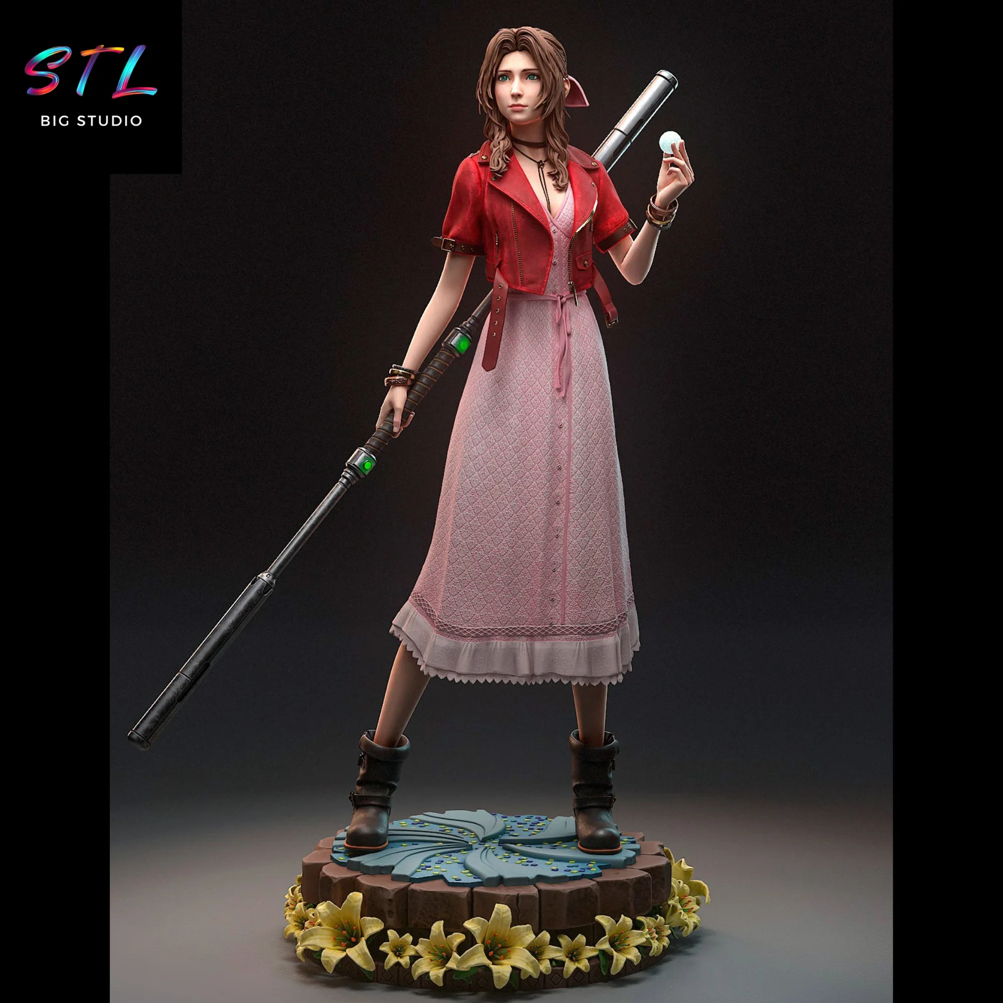 aerith stl final fantasy VII impresion 3d