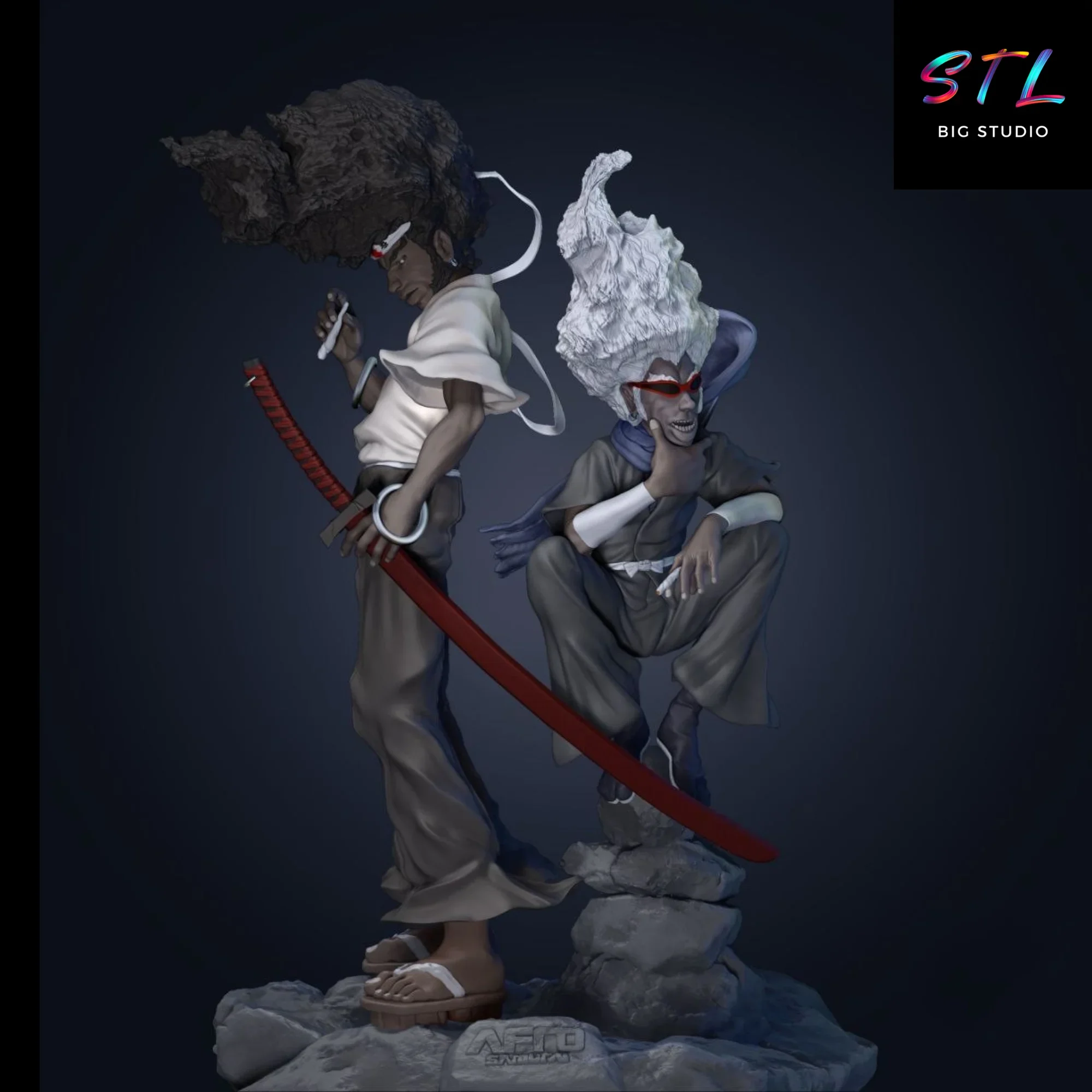 afro samurai stl impresion 3d