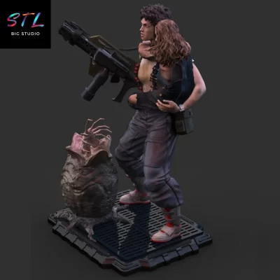 aliens ripley y newt stl diorama impresion 3d
