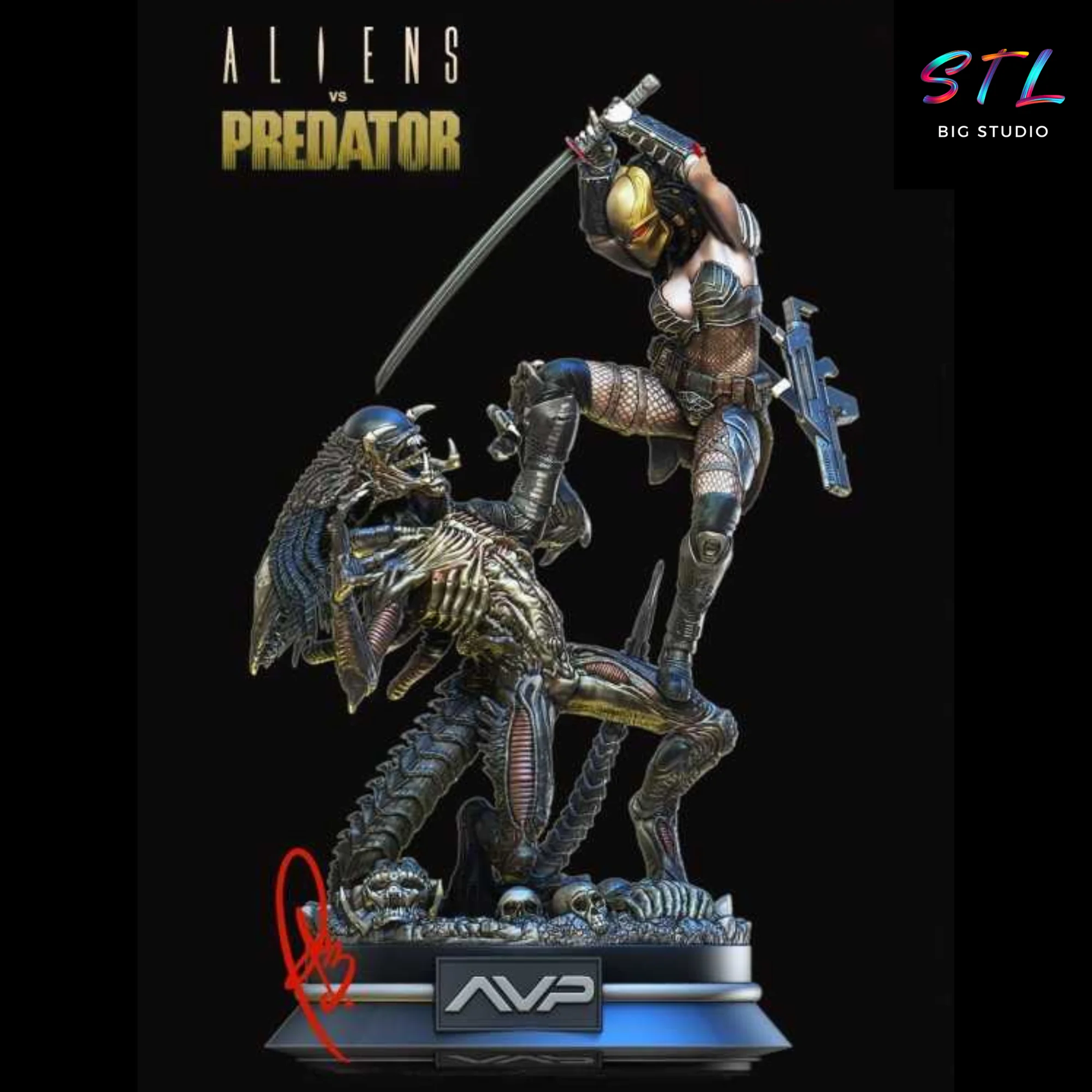 aliens vs predator stl diorama peliculas impresion 3d