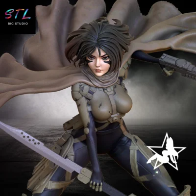 alita battle angel stl figura impresion 3d peliculas