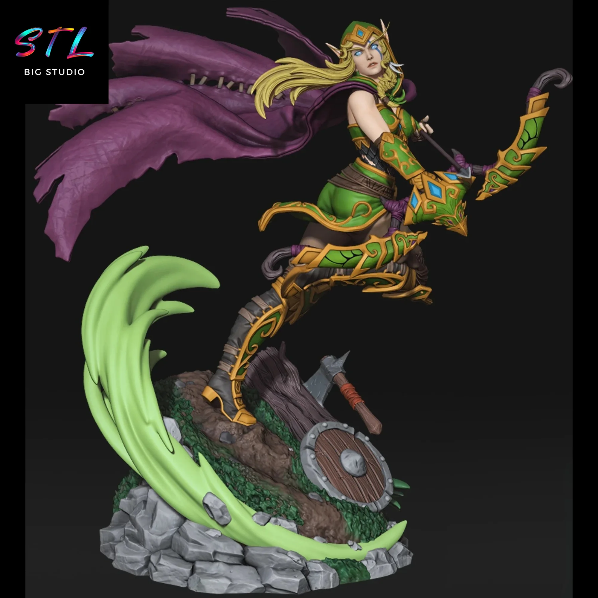 alleria windrunner stl wow impresion 3d