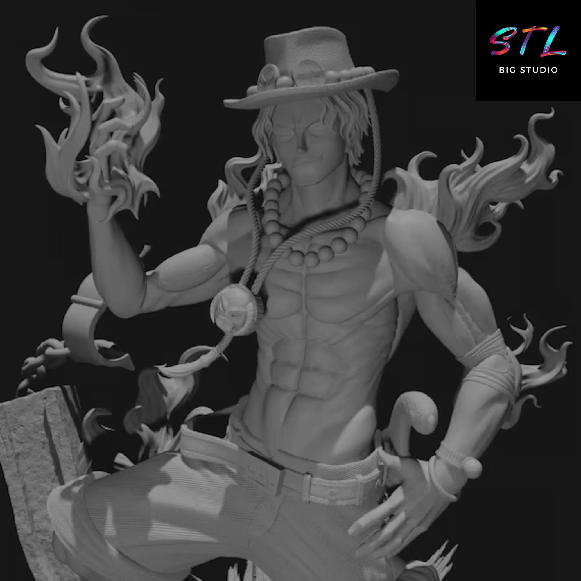 anime stl portgas d ace diorama one piece 3d anime stl portgas d ace diorama one piece 3d