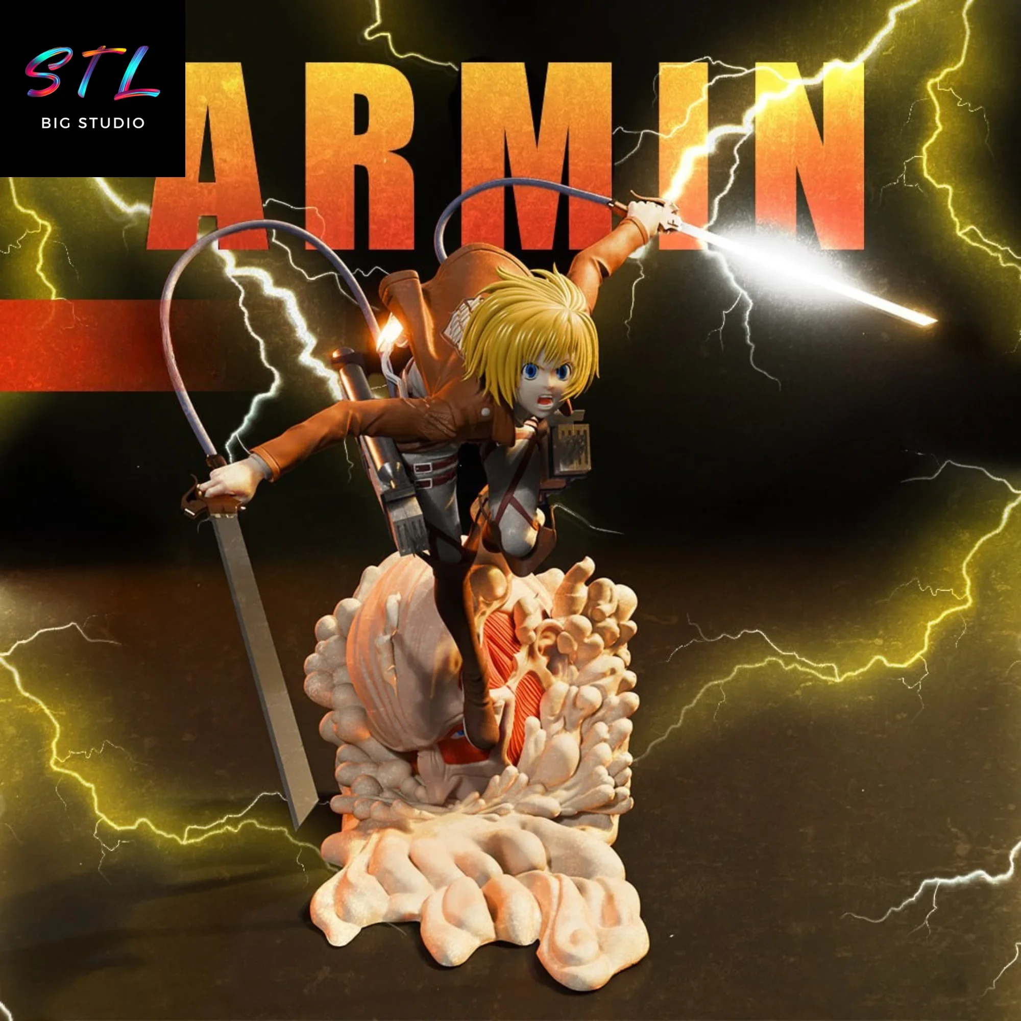 armin arlert stl ataque a los titanes impresion 3d
