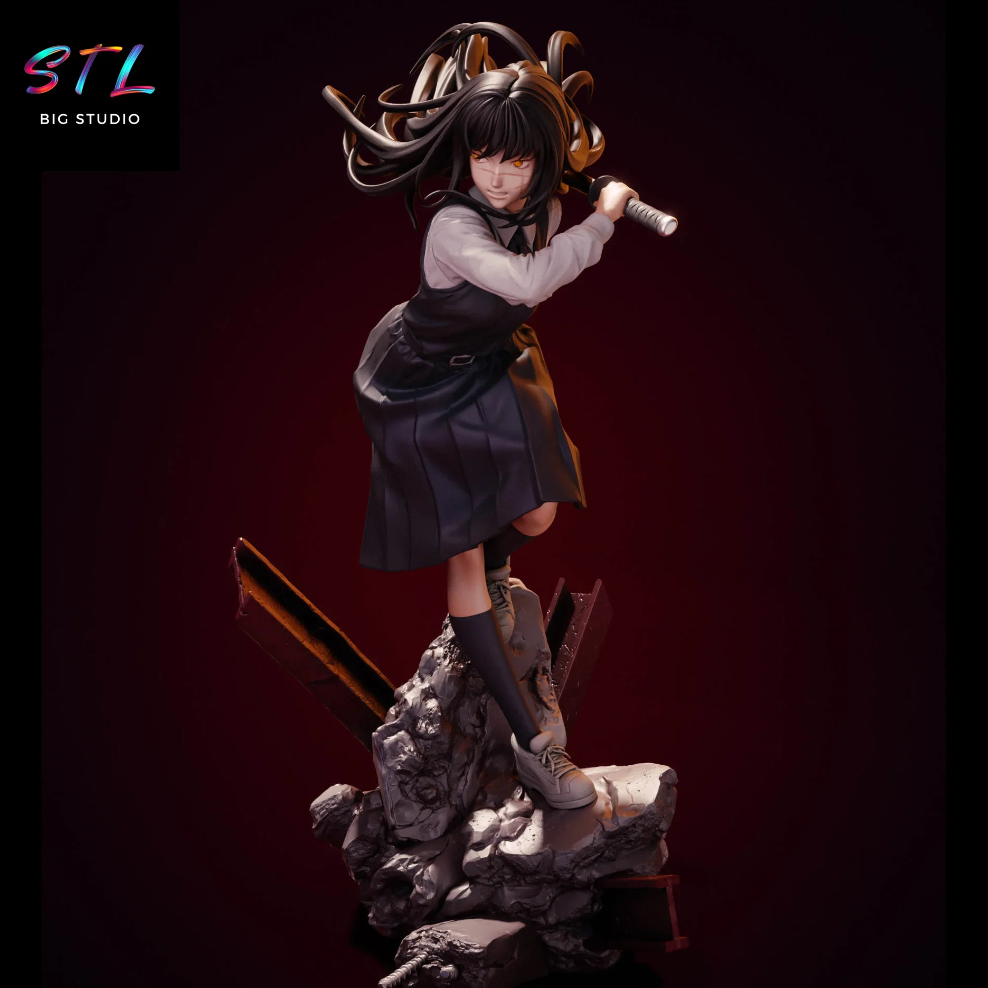 asa mitaka stl chainsaw man impresion 3d asa mitaka stl chainsaw man impresion 3d