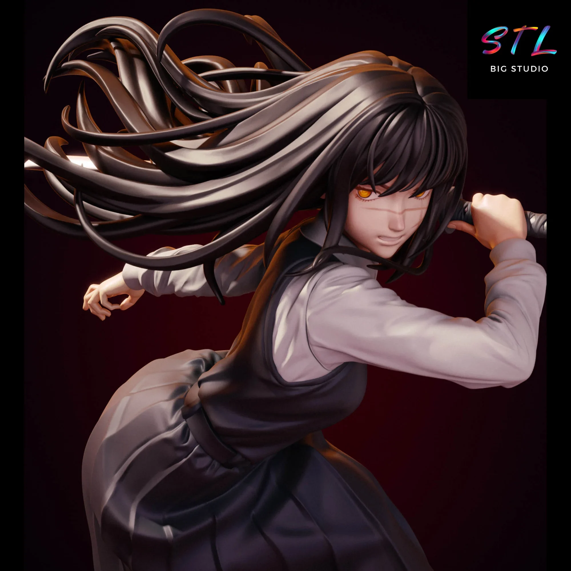 asa mitaka stl impresion 3d chainsaw man figuras asa mitaka stl impresion 3d chainsaw man figuras