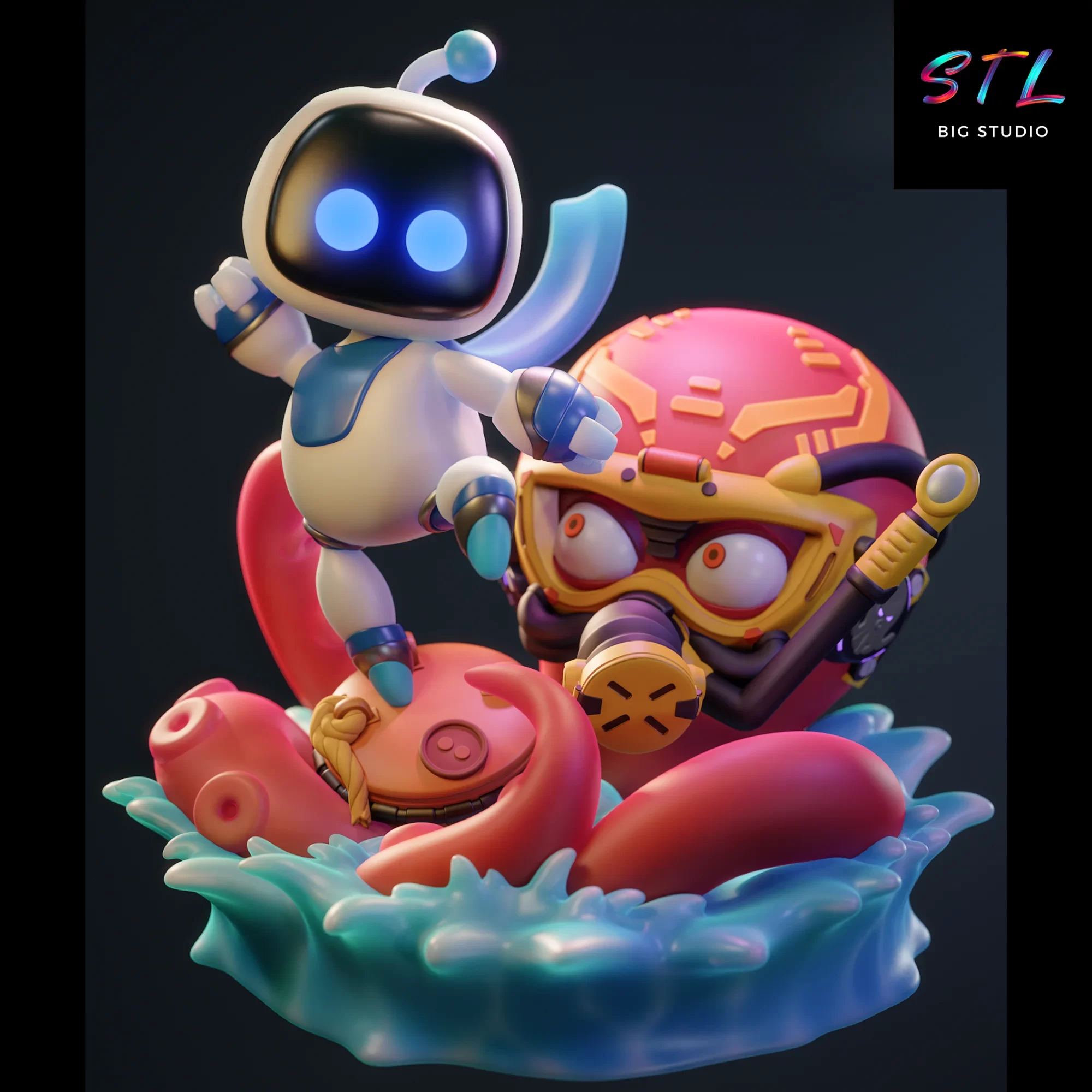 astro bot stl impresion 3d playstation