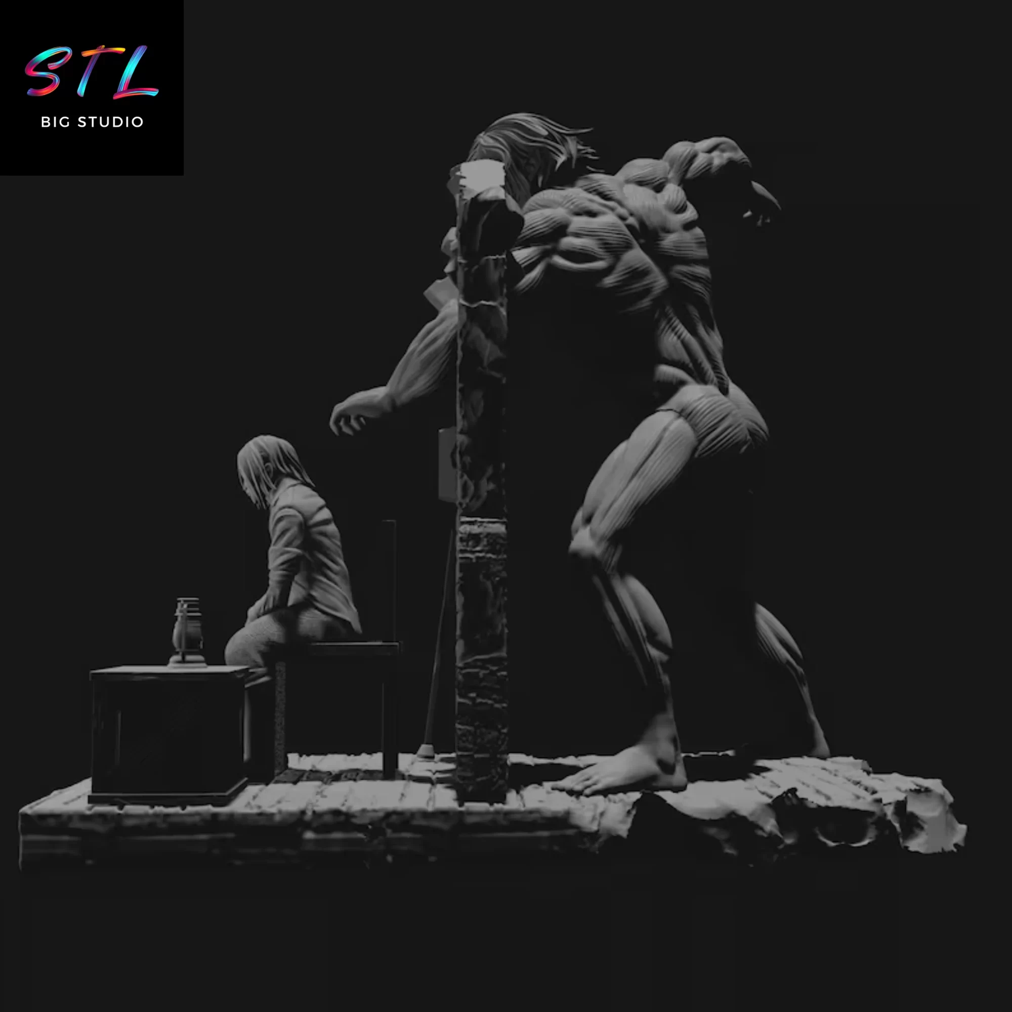 ataque a los titanes stl eren diorama 3d ataque a los titanes stl eren diorama 3d