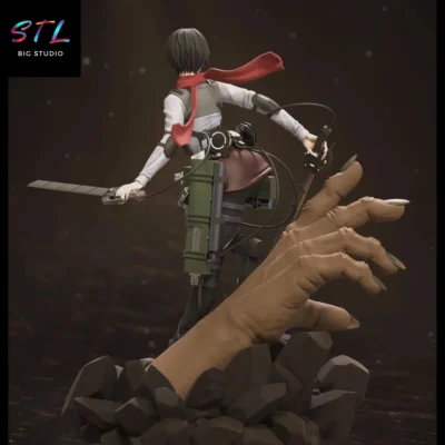 ataque a los titanes stl mikasa ackerman impresion 3d