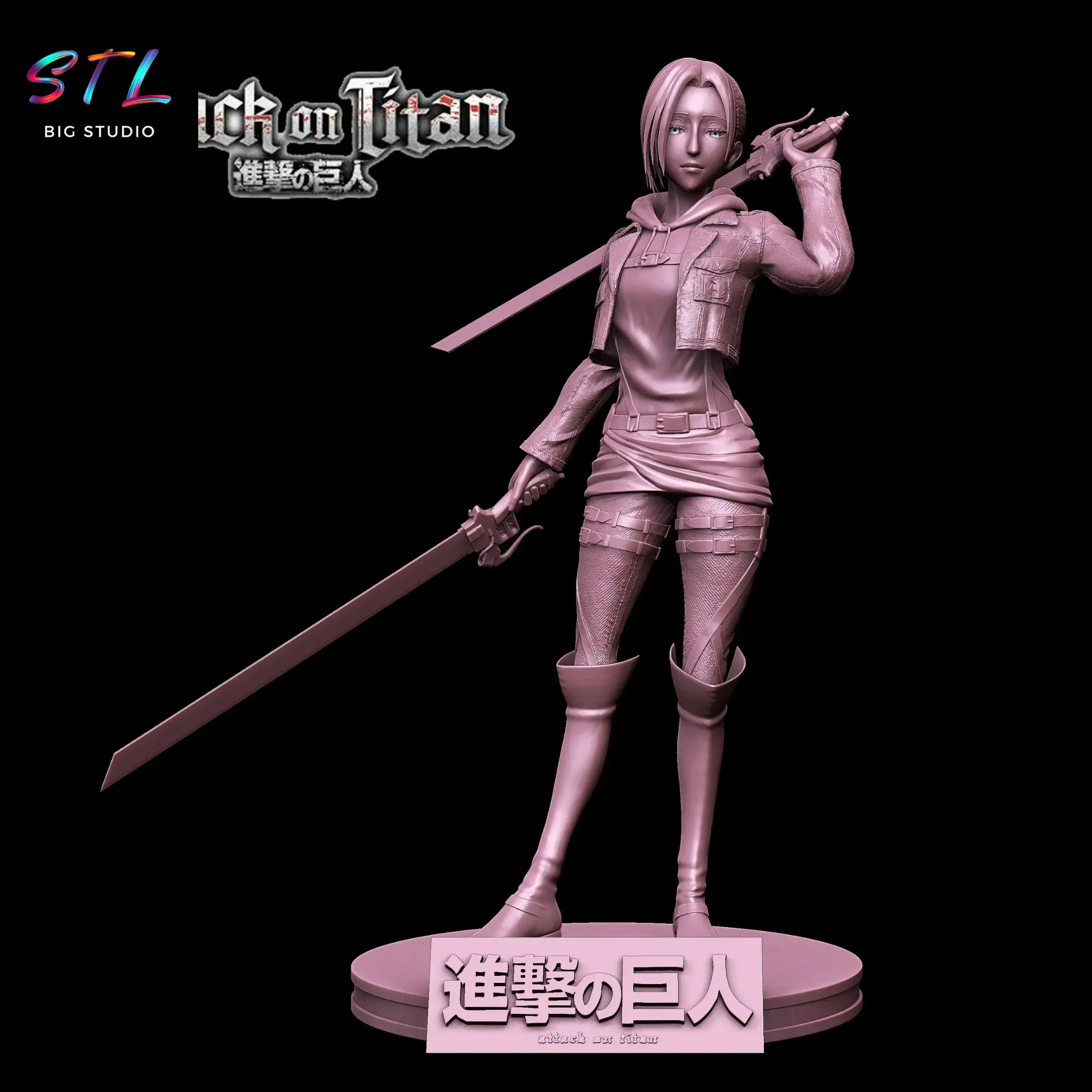 attack on titan stl annie leonhart figura impresion 3d attack on titan stl annie leonhart figura impresion 3d