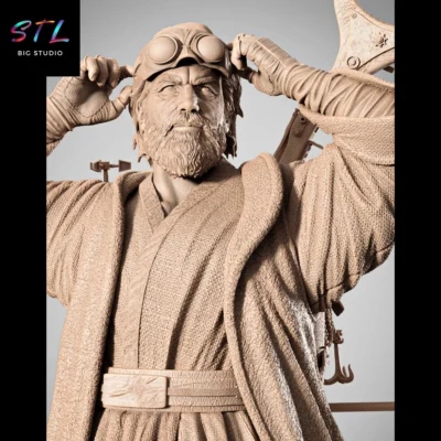 ben kenobi stl impresion 3d figura star wars