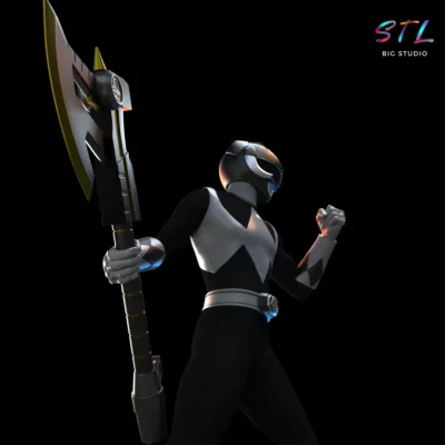 black ranger stl impresion 3d figura power rangers