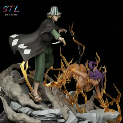 bleach stl urahara y yoruichi figura impresion 3d