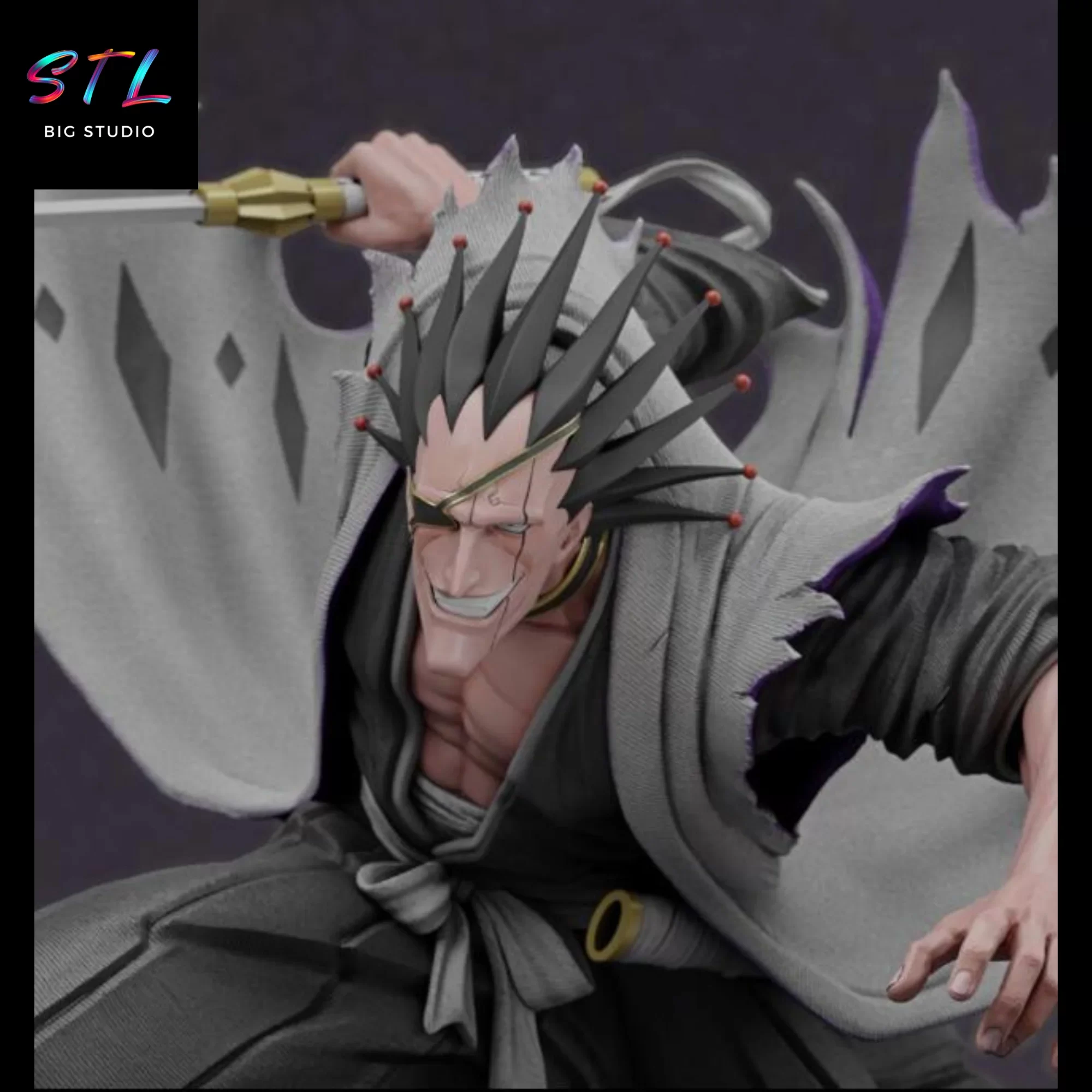 bleach stl zaraki kenpachi diorama impresion 3d bleach stl zaraki kenpachi diorama impresion 3d