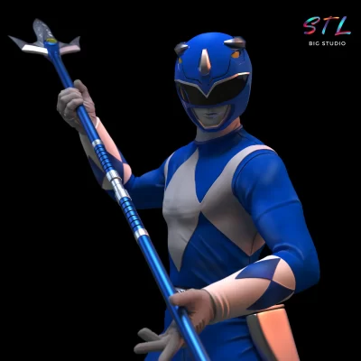 blue power ranger stl impresion 3d