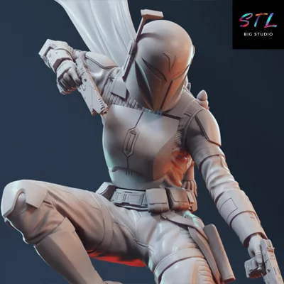 bo katan stl mandalorian impresion 3d figura