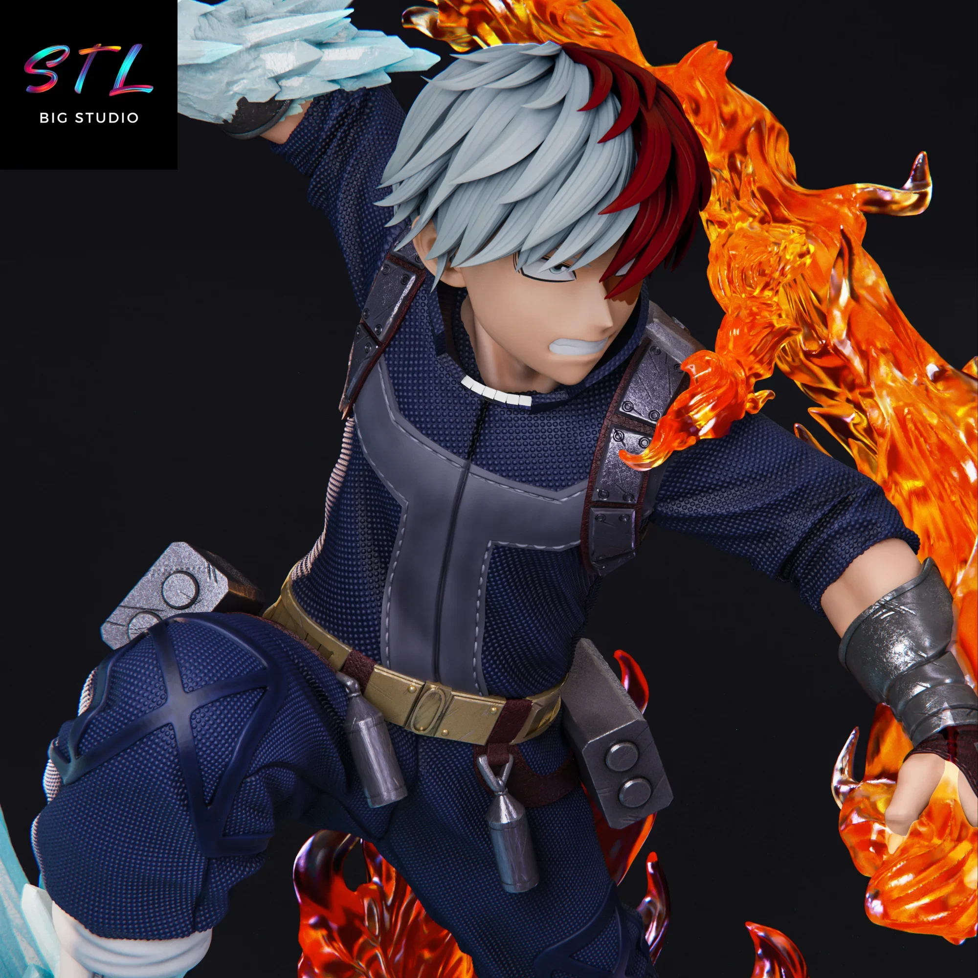 boku no hero stl shoto todoroki figura impresion 3d boku no hero stl shoto todoroki figura impresion 3d
