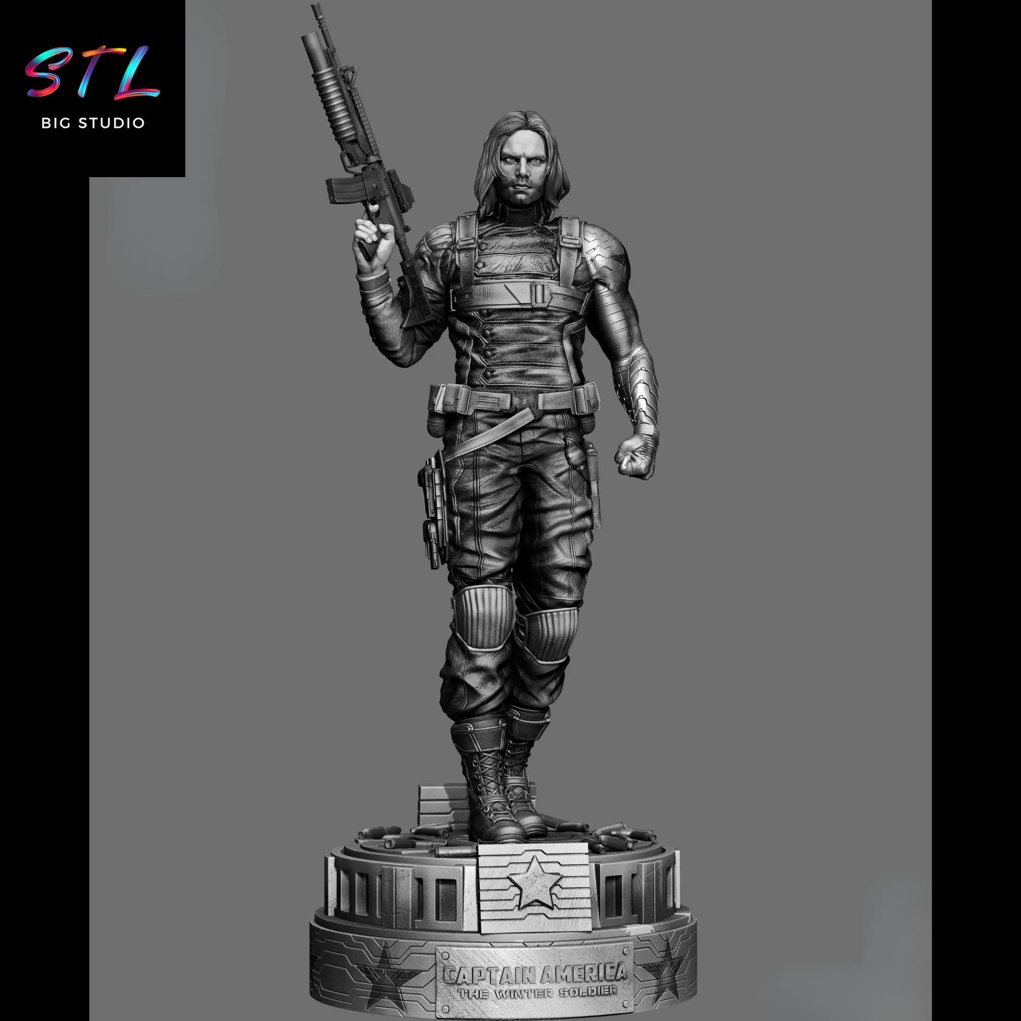 bucky barnes stl winter soldier para impresion 3d
