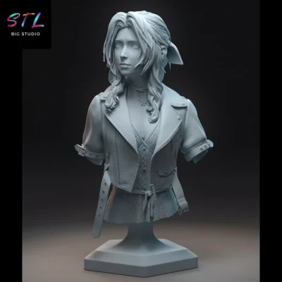 busto aerith stl impresion 3d final fantasy vii
