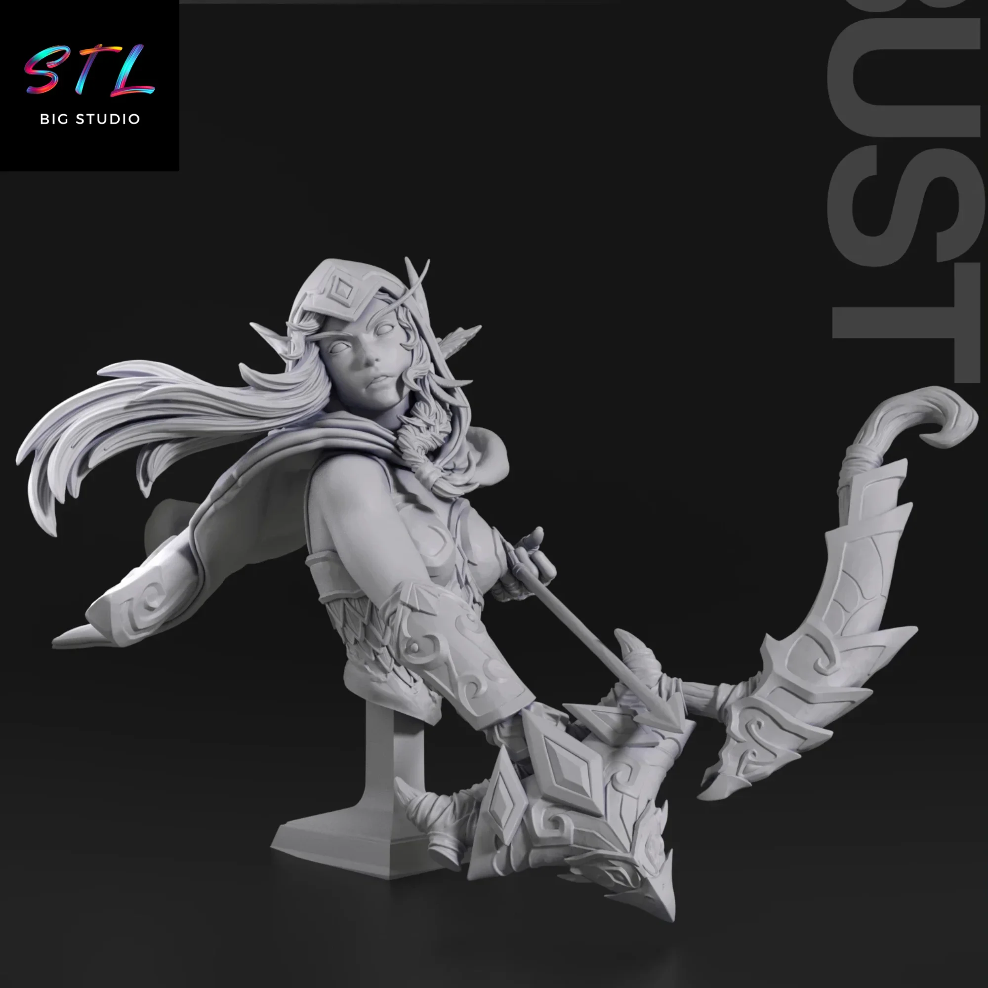 busto alleria windrunner stl impresion 3d world of warcraft busto alleria windrunner stl impresion 3d world of warcraft