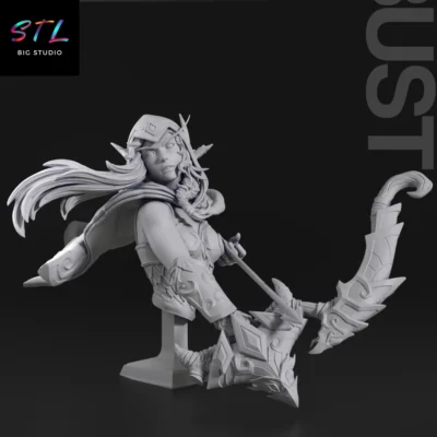 busto alleria windrunner stl impresion 3d world of warcraft