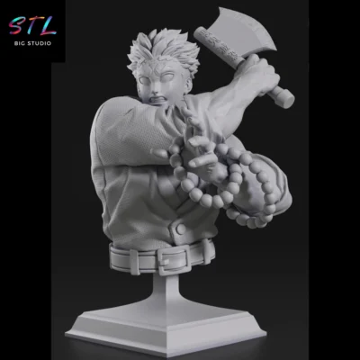 busto gyomei himejima stl impresion 3d kimetsu no yaiba
