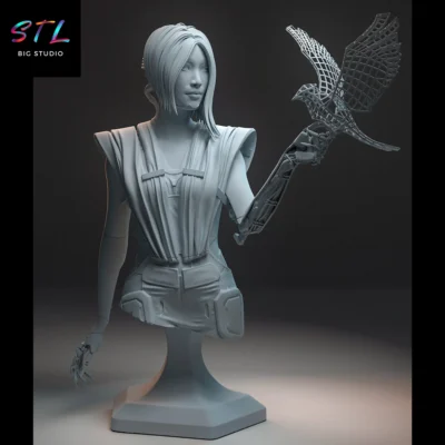 busto songbird stl impresion 3d cyberpunk 2077