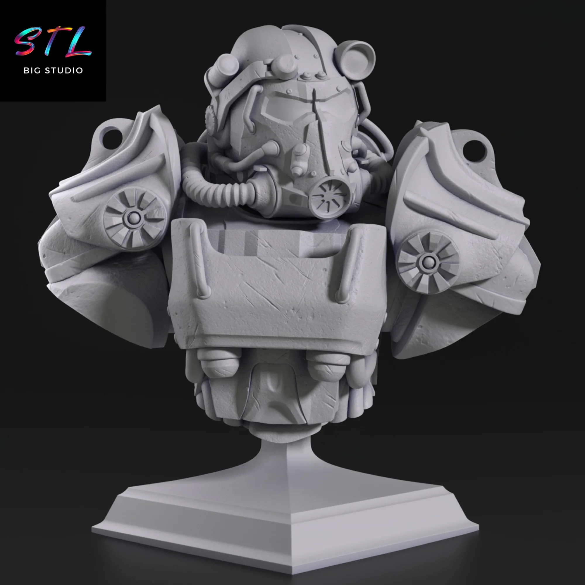 busto t-60 power armor stl fallout impresion 3d busto t-60 power armor stl fallout impresion 3d