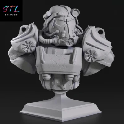 busto t-60 power armor stl fallout impresion 3d