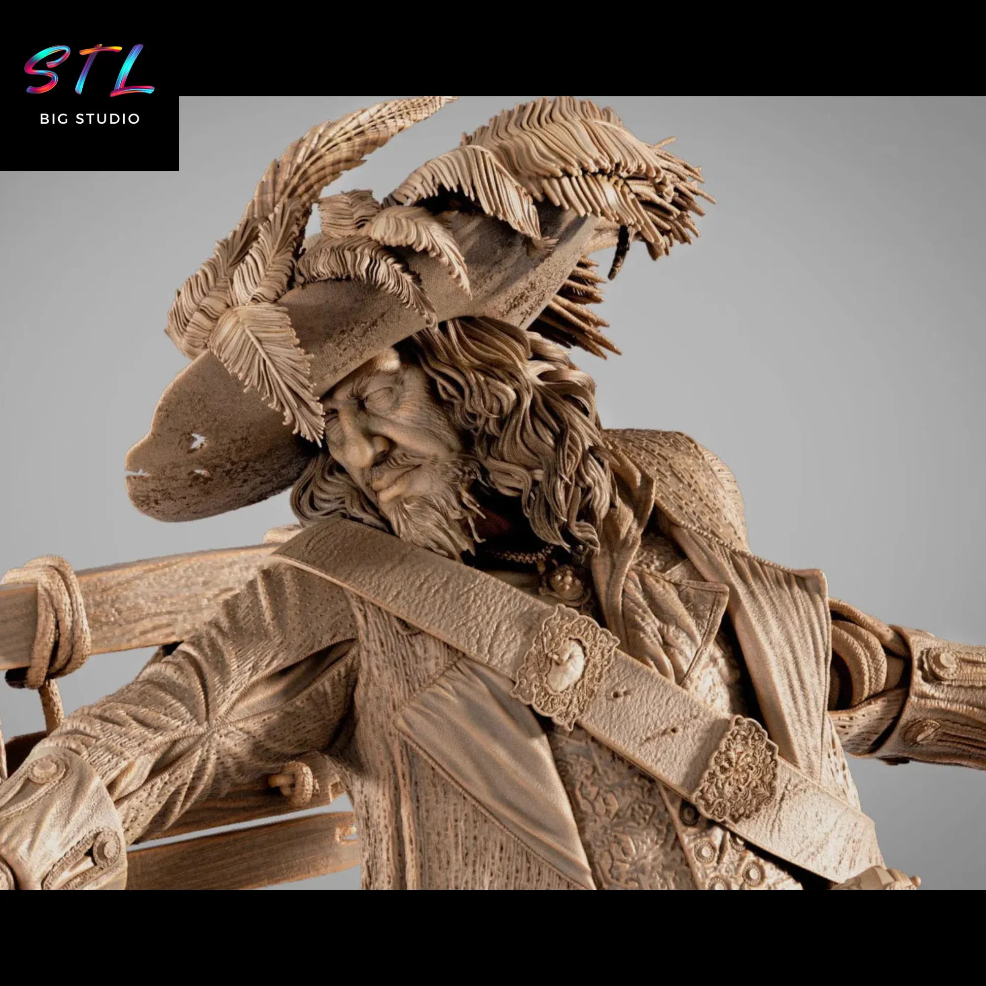 capitan barbossa stl impresion 3d piratas del caribe capitan barbossa stl impresion 3d piratas del caribe
