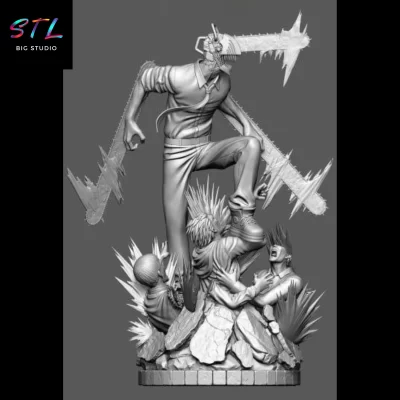 chainsaw man stl denji diorama