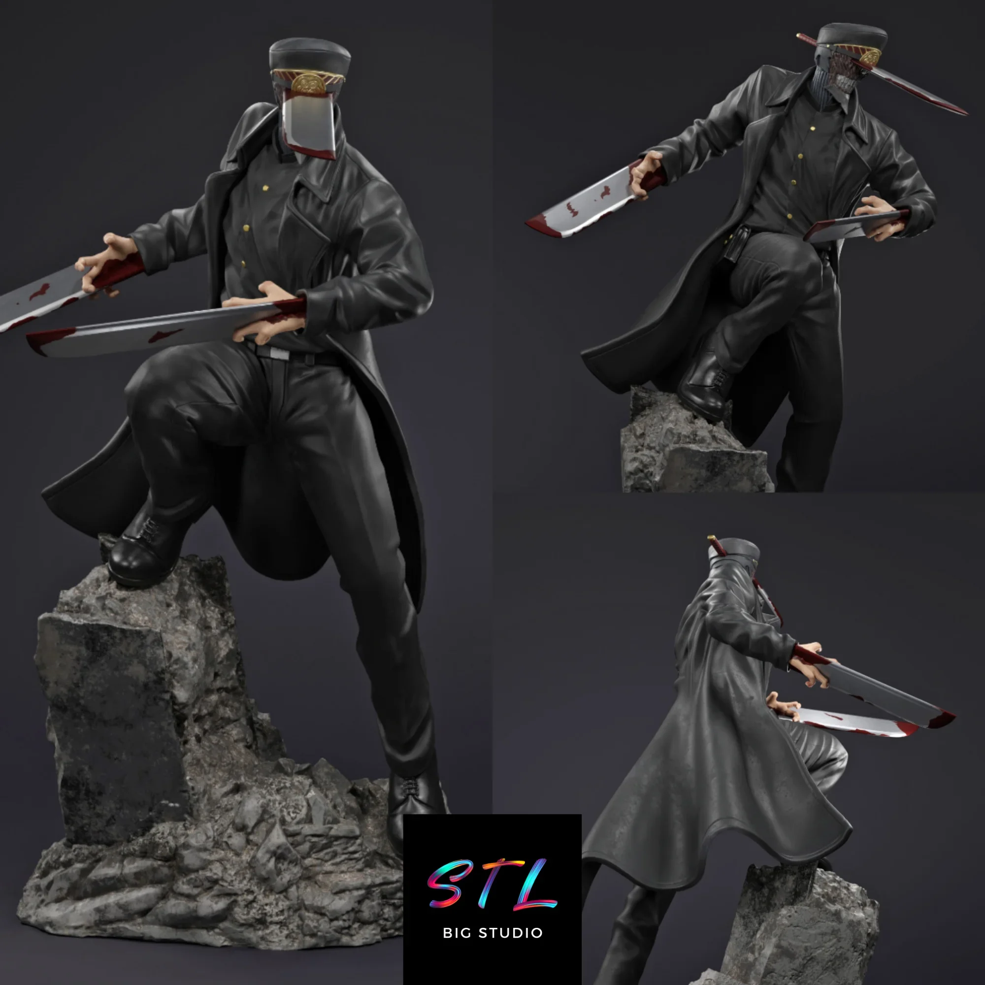 chainsaw man stl katana man figura impresion 3d chainsaw man stl katana man figura impresion 3d
