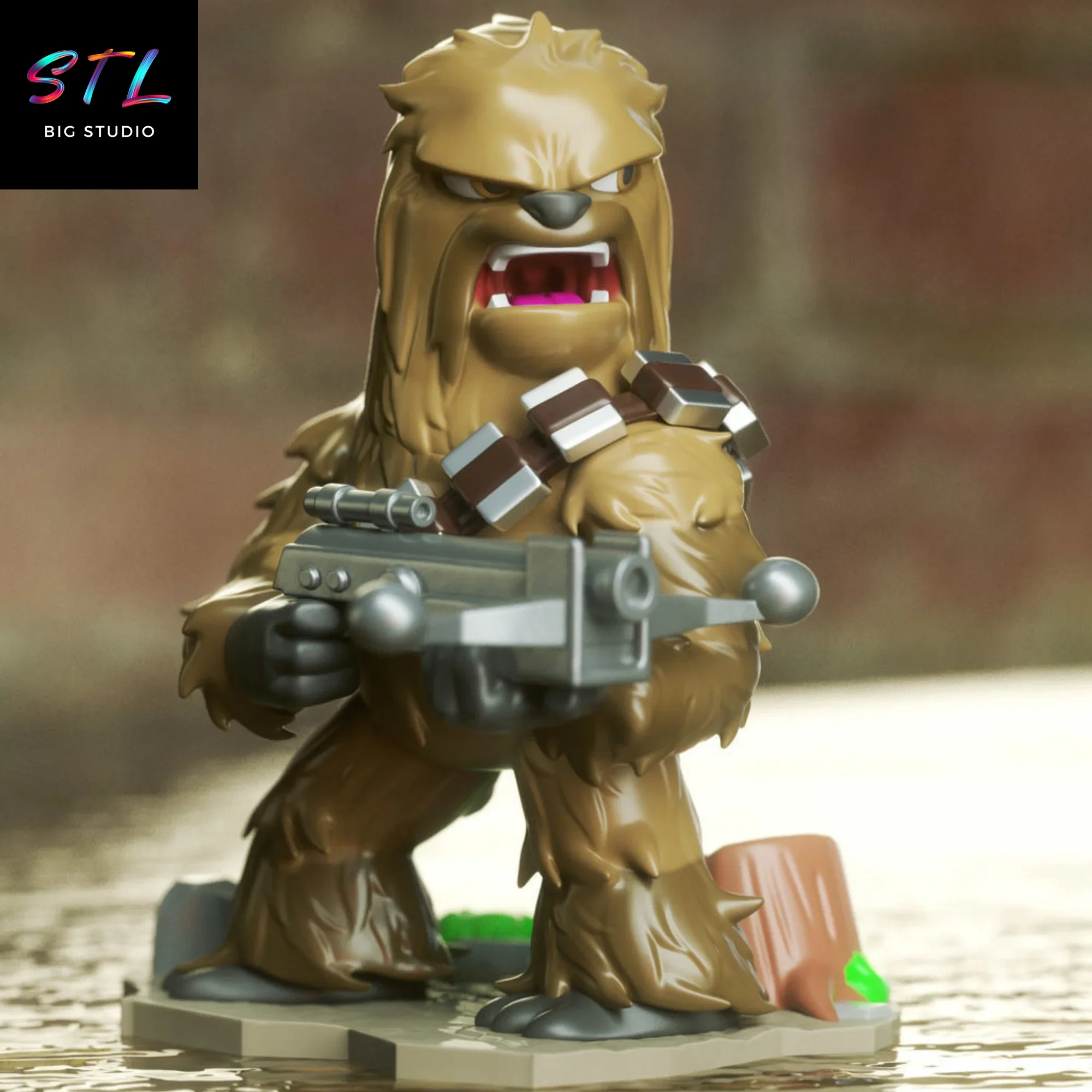 chewbacca chibi stl kawaii star wars impresion 3d