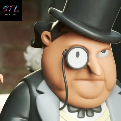 chibi kawaii pinguino stl impresion 3d batman