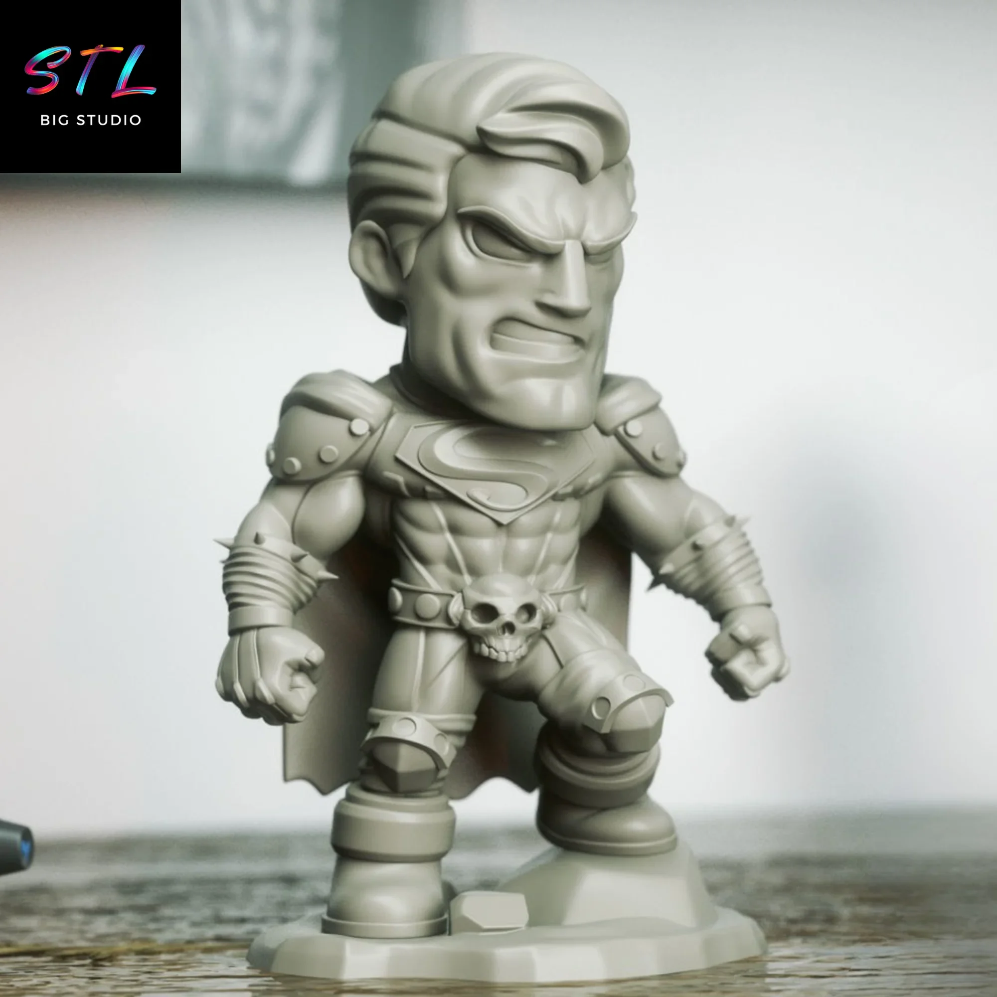 chibi superman death metal kawaii stl figura para impresion 3d chibi superman death metal kawaii stl figura para impresion 3d