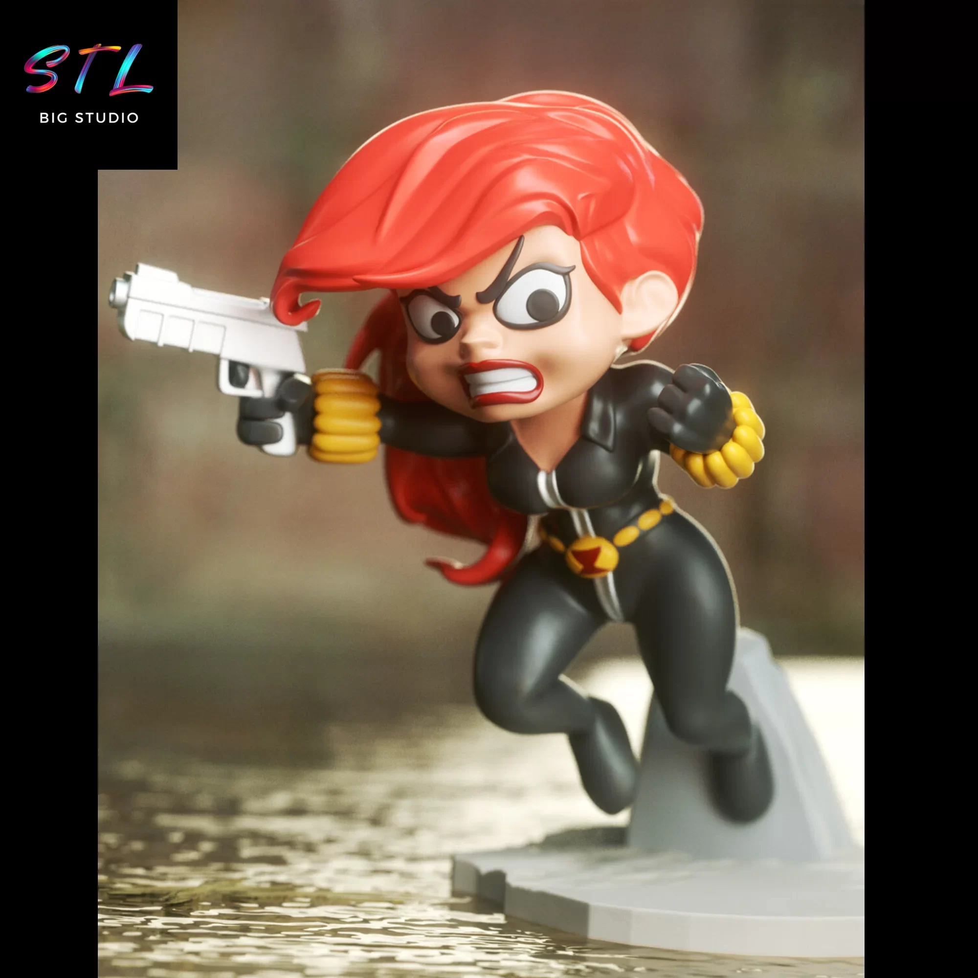 chibi viuda negra avengers diorama stl chibi viuda negra avengers diorama stl