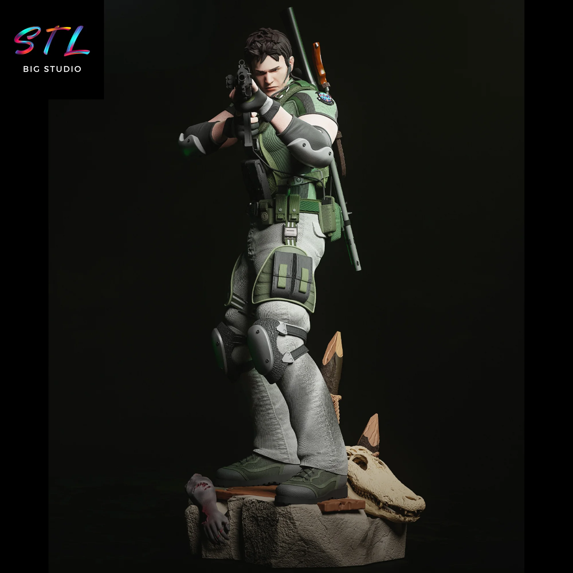 chris redfield stl resident evil impresion 3d