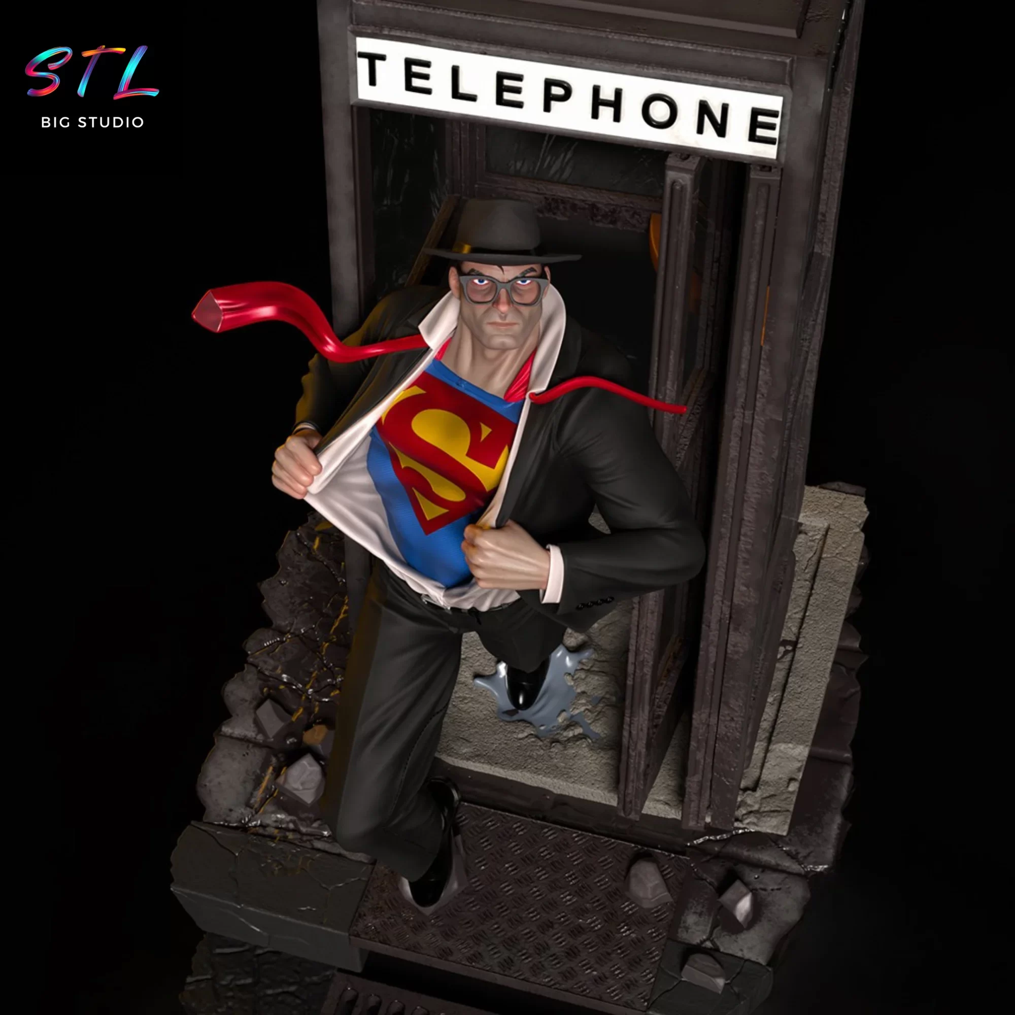 clark kent stl superman diorama impresion 3d clark kent stl superman diorama impresion 3d
