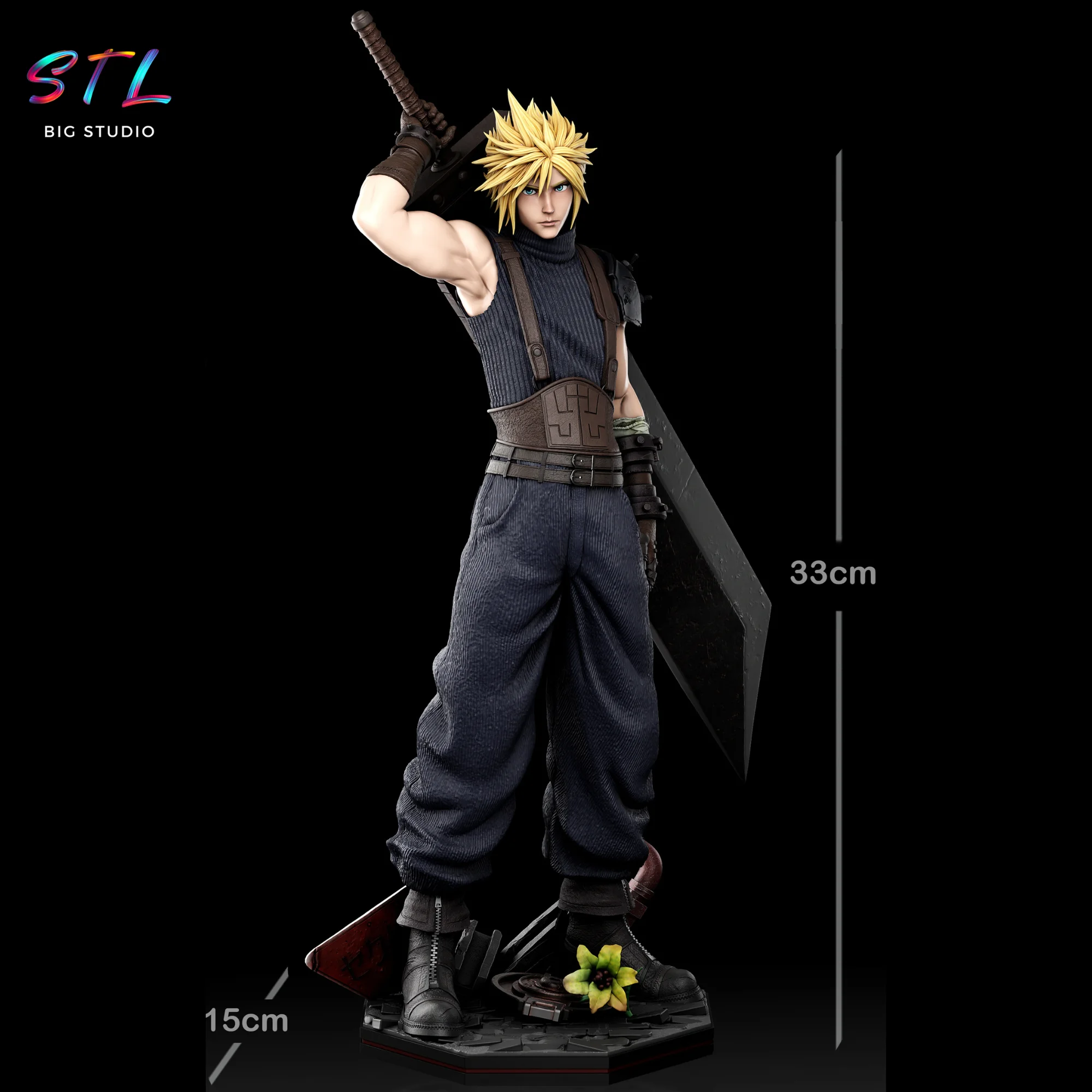 cloud strife stl final fantasy VII para impresion 3d