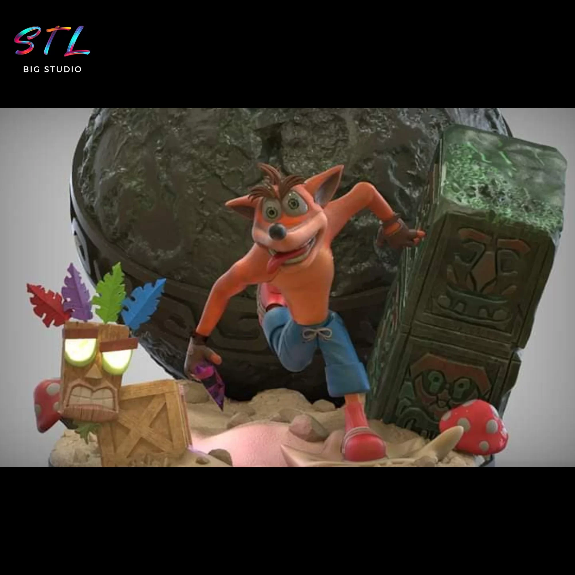 crash bandicoot stl diorama impresion 3d crash bandicoot stl diorama impresion 3d