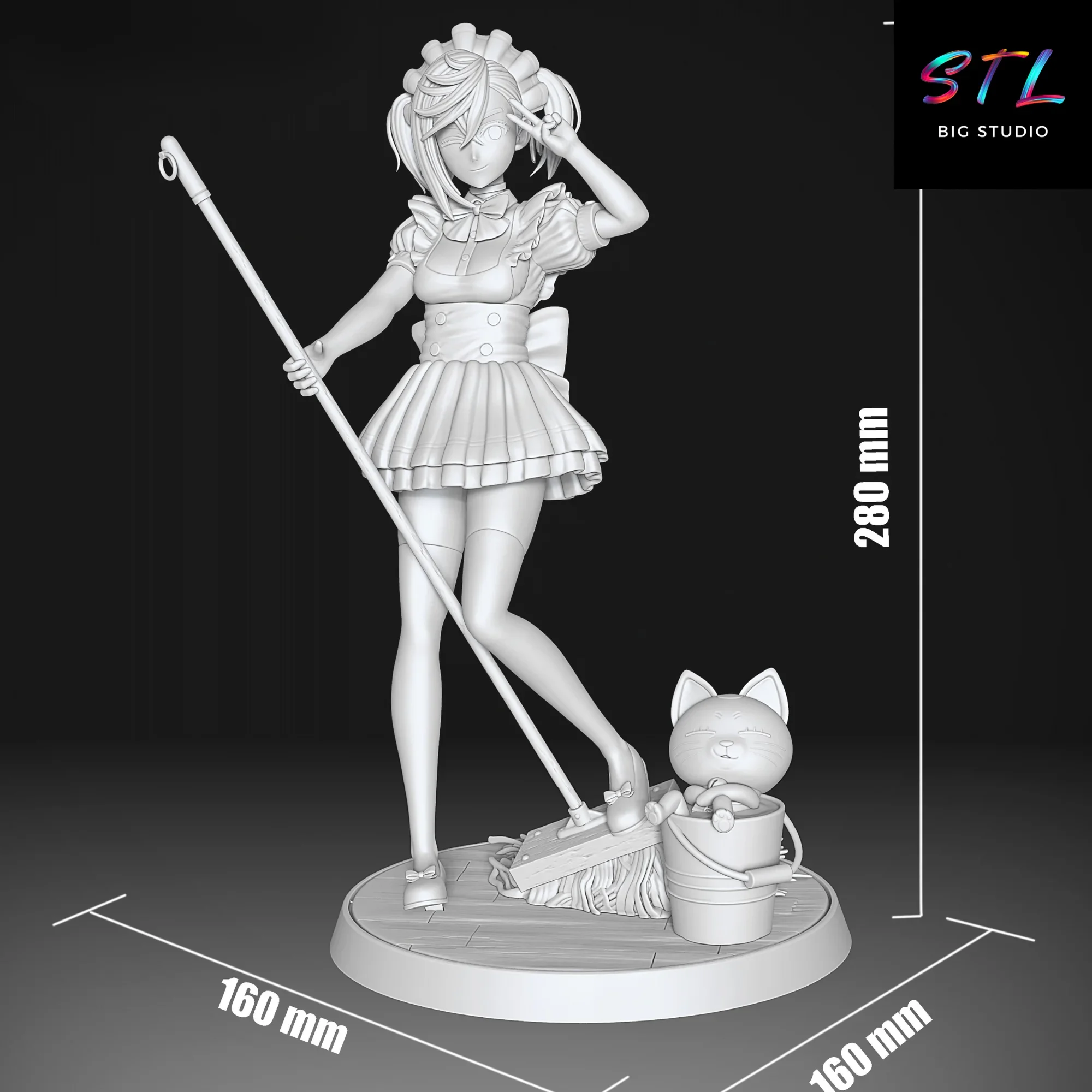 dandadan stl momo ayase maid impresion 3d dandadan stl momo ayase maid impresion 3d