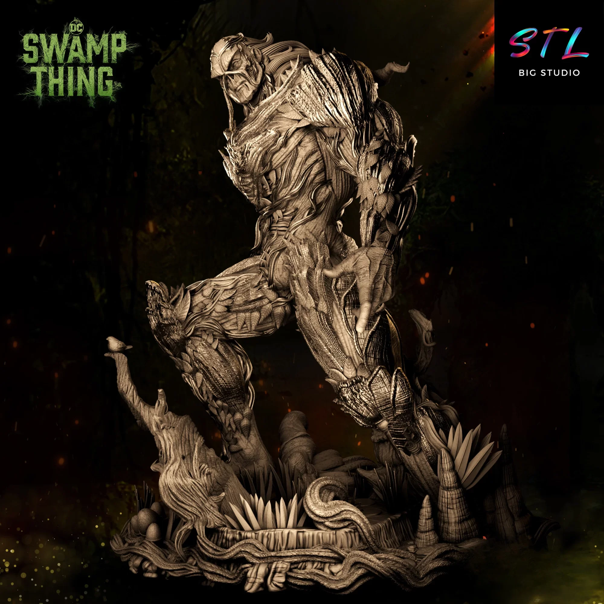 dc impresion 3d stl la cosa del pantano diorama swamp thing dc impresion 3d stl la cosa del pantano diorama swamp thing