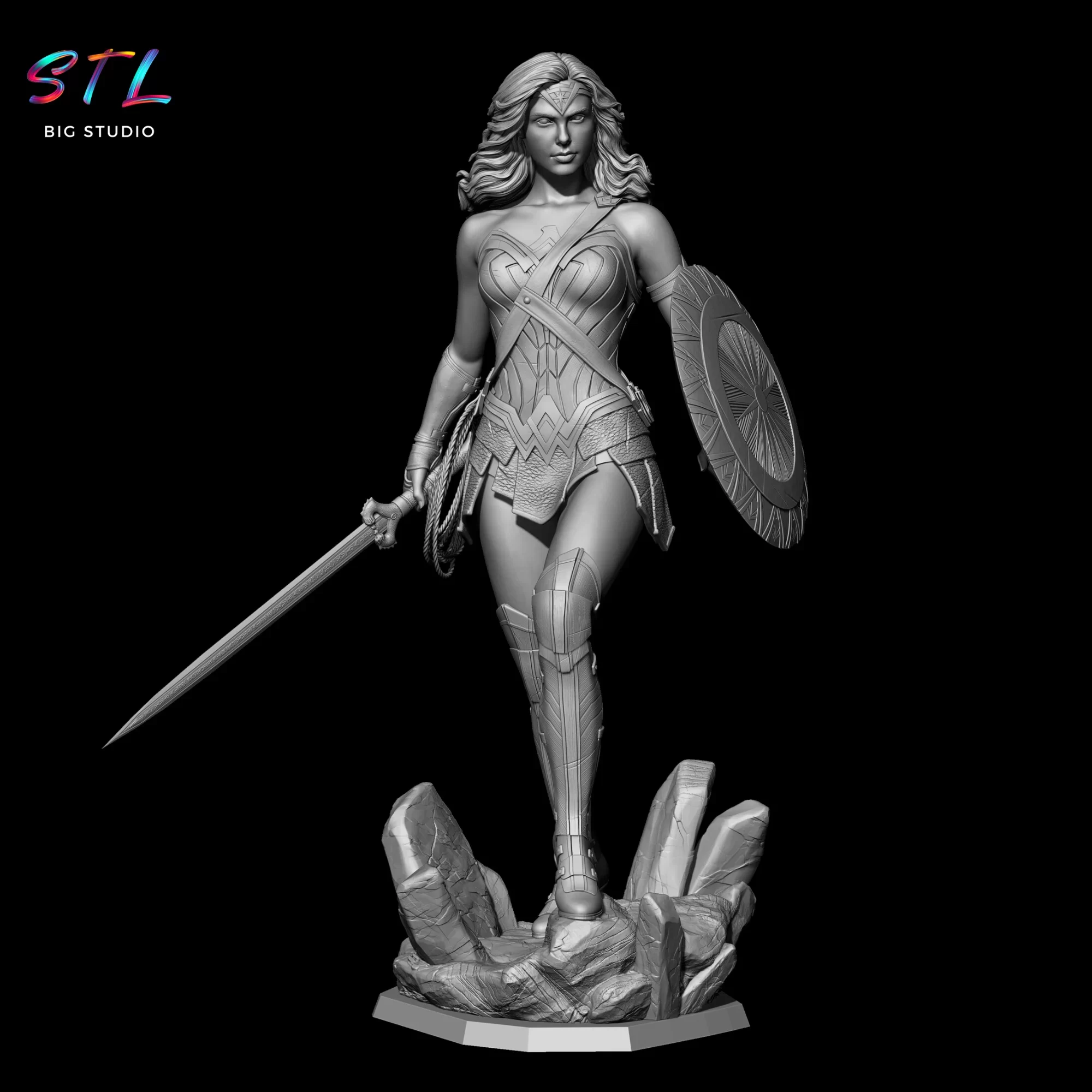 dc wonder woman stl impresion 3d fan art