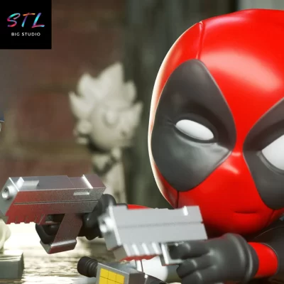 deadpool chibi stl impresion 3d figura marvel