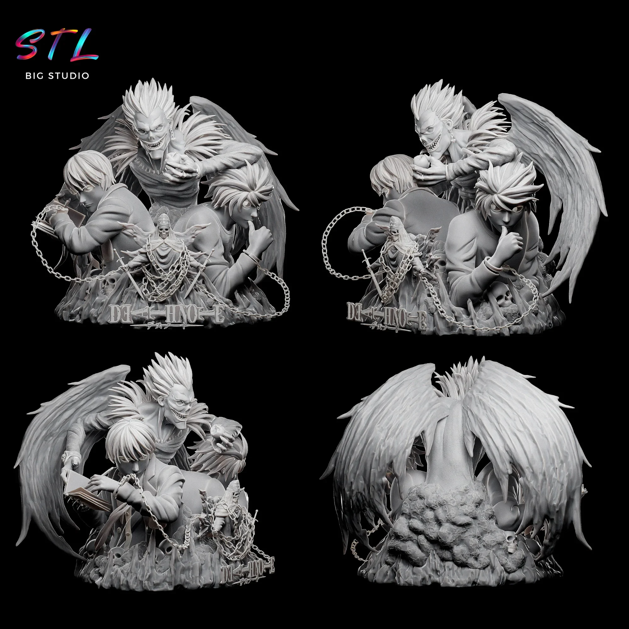 death note stl figura l ryuk y kira impresion 3d diorama death note stl figura l ryuk y kira impresion 3d diorama