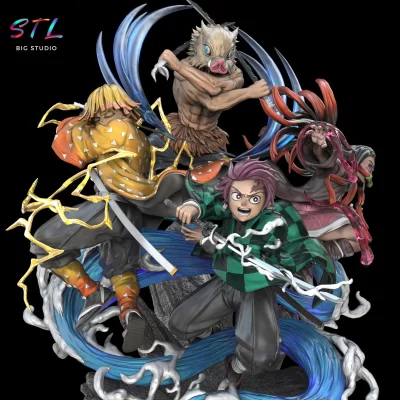 demon slayer stl diorama para impresion 3d