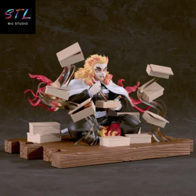 demon slayer stl kyojuro rengoku diorama impresion 3d