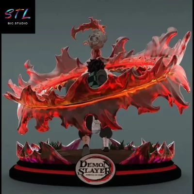 demon slayer stl tanjiro vs rui impresion 3d