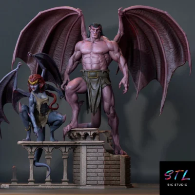 demona y goliath stl gargoyles para impresion 3d